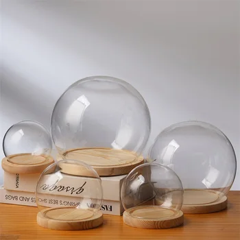 高ホウケイ酸ガラスクロッシュミニクリアガラスドーム吹き飛ばさホーム