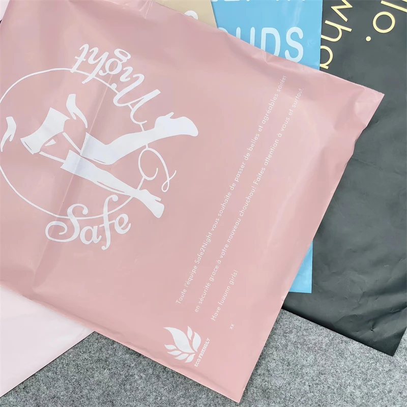 Custom Printed Logo Color Plastic Polymailer Courier Shipping Bags