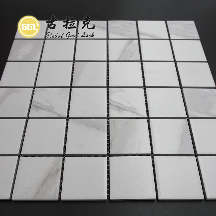 Ceramic White Square Mosaic Tile Backsplash Bathroom Mosaic Wall Tiles