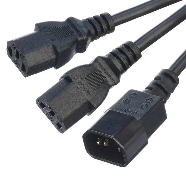 Iec 320 C14 Male Plug To 2*c13 Female Y Type Splitter Power Cord C13 ...