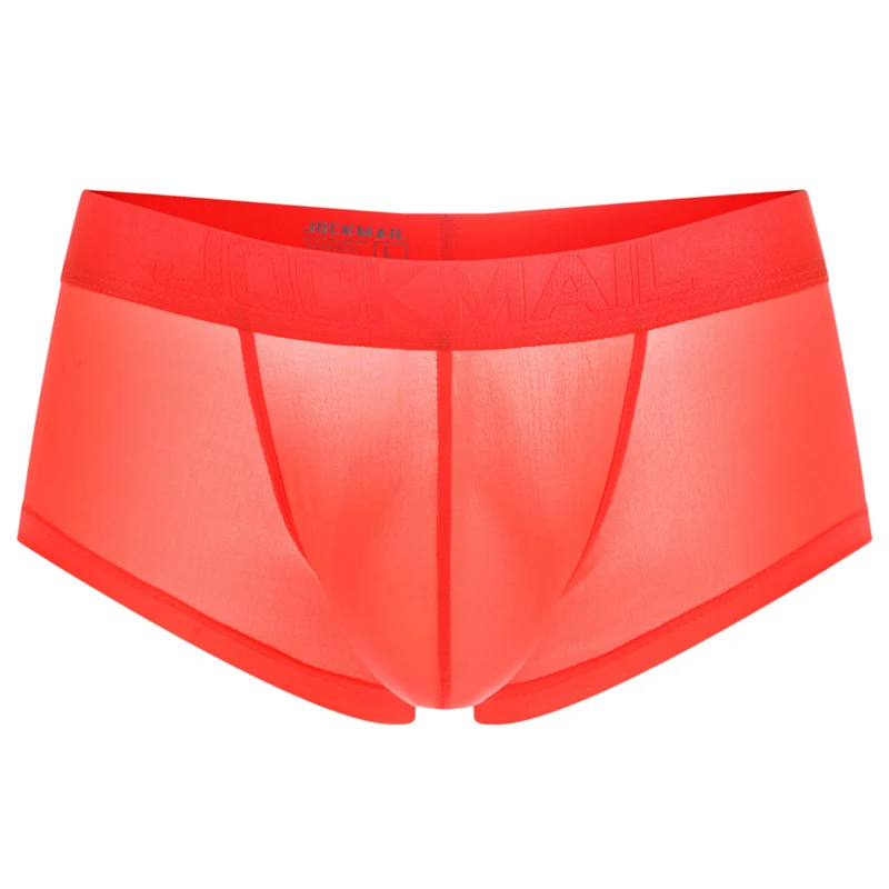 UN-BRAND Men's Seamless Sheer Trunk Underwear - Ice Silk, Low Rise, Soft & Comfortable Boxer Briefs