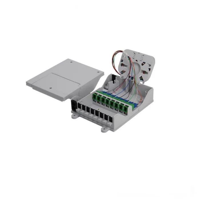 Indoor Wall Mounted 4 inlet 8 outlet 2*3mm Drop Cable 8-port Fiber Terminal Box OTB NAP