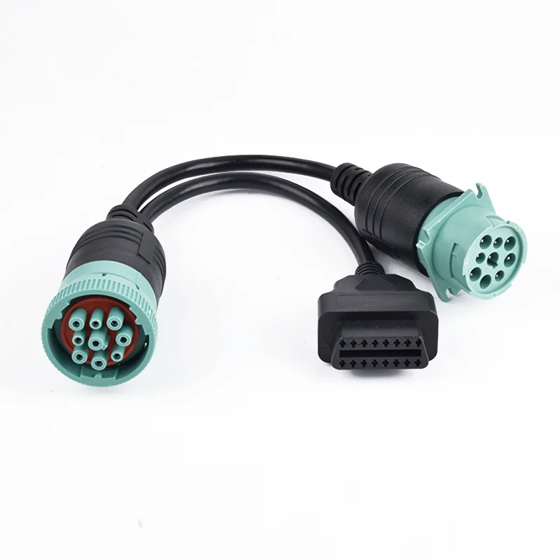 product j1939 male 9 pin connection cable for electronic truck engine diagnosis  automobile machine diagnostic cable-1