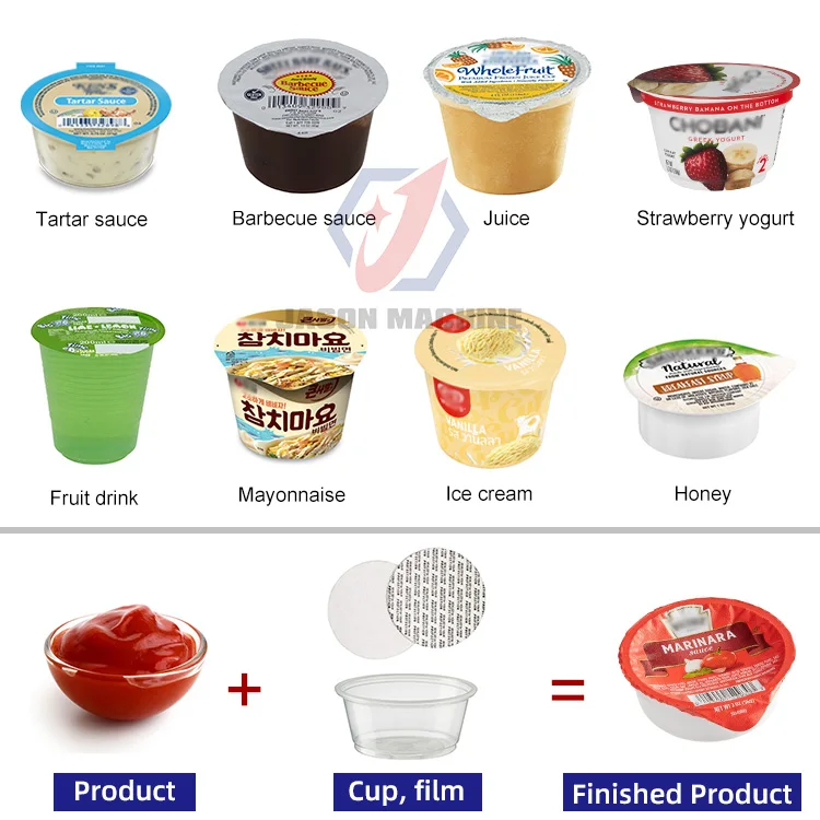 Fully Automatic 100ml 150ml Mayonnaise Sauce Peanut Butter Cup Filling and Sealing Machine