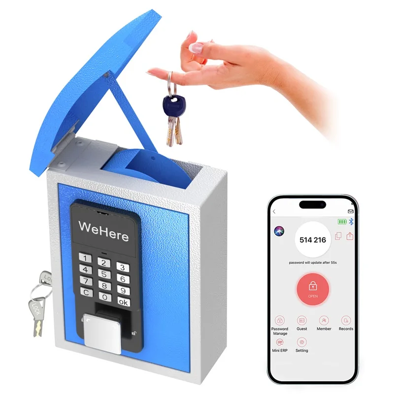 Outdoor Key Lock Box With Combination - Wall Mount Or Portable, Holds Up To 5 Keys