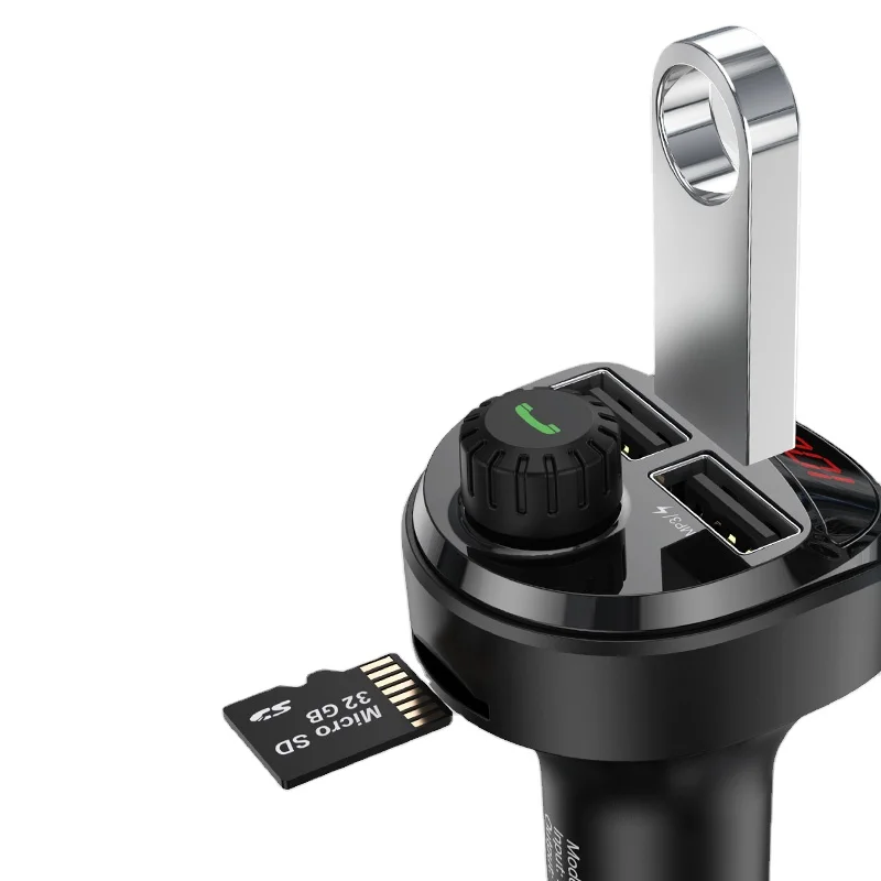 5V Bt Qc 3,0 быстрой зарядки автомобильное зарядное устройство с двойным Usb портом авто беспроводной передатчик Fm Radio Mp3 плеер громкой связи Bluetooth гарнитура для автомобильного зарядного устройства Usb
