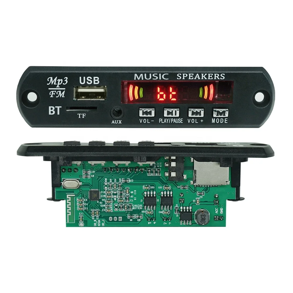 12V MP3 WAV Decoder BT Wireless Amplifier Board Module 2X3W