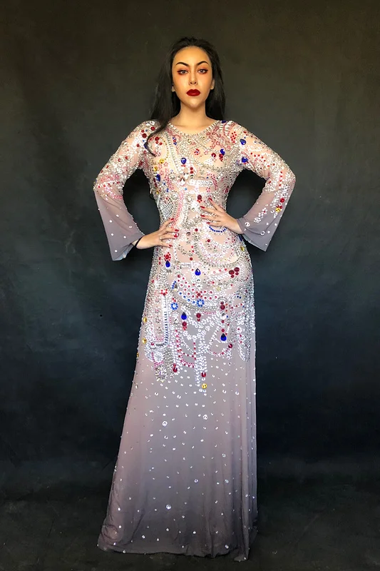 Amazons Best Seller List Luxury Rhinestones Dutfit Elegant Dresses Women  Evening Birthday Celebrate Maxi Dress Plus Size Women