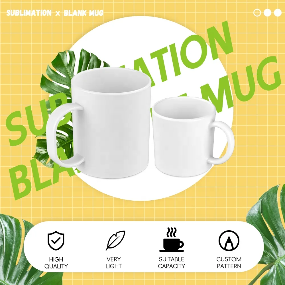 Prosub 6 oz Cups Sublimation Coffee Mug Custom Printing Color Plastic  Sublimation Blank Mugs