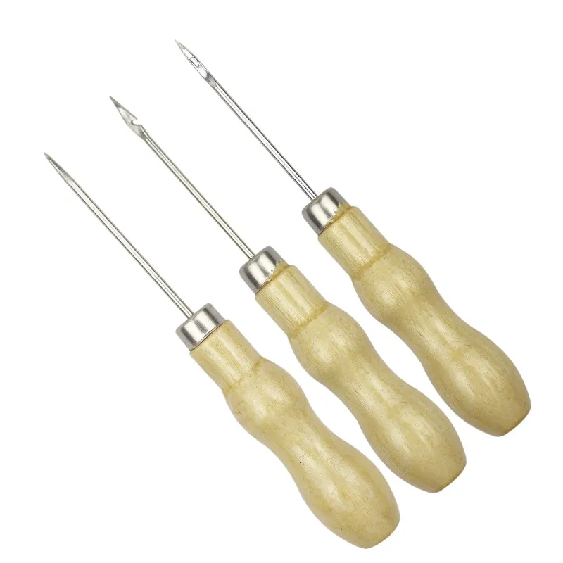 Ручка-брелок с двойной тыквой шило отверстием для шва Ручное шитье инструменты ремонта кожаной и холщовой