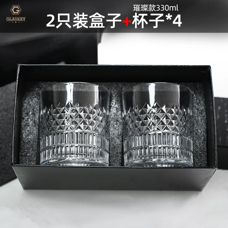 Transparent Crystal Glass Whiskey Cup Luxury Beer Glassware Bar High End Gift Box Cup Set Buy