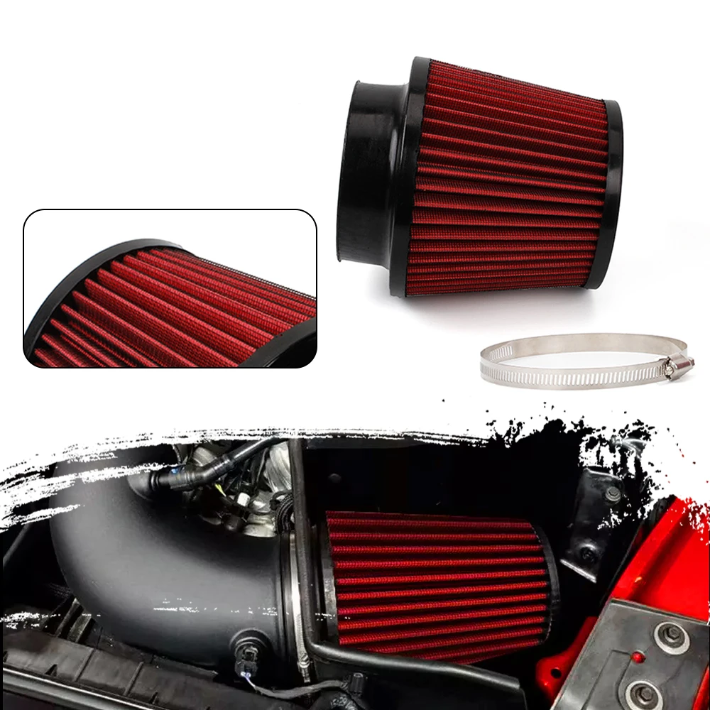 Universal 3" 76mm Modification Flow Car Cold Inlet Air Filter Car Modified Air Intake Filter Cleaner Pipe Cone air Filter