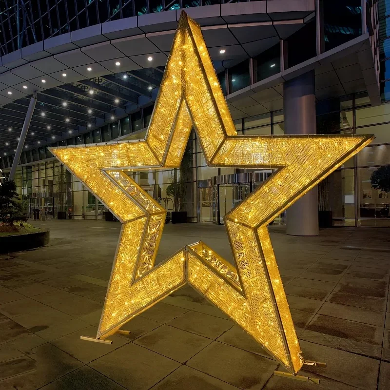 Decor IP65 Waterproof 3d Five-pointed Star Christmas Motif Lights Outdoor Shooting Star Decoration Luces De Navidad