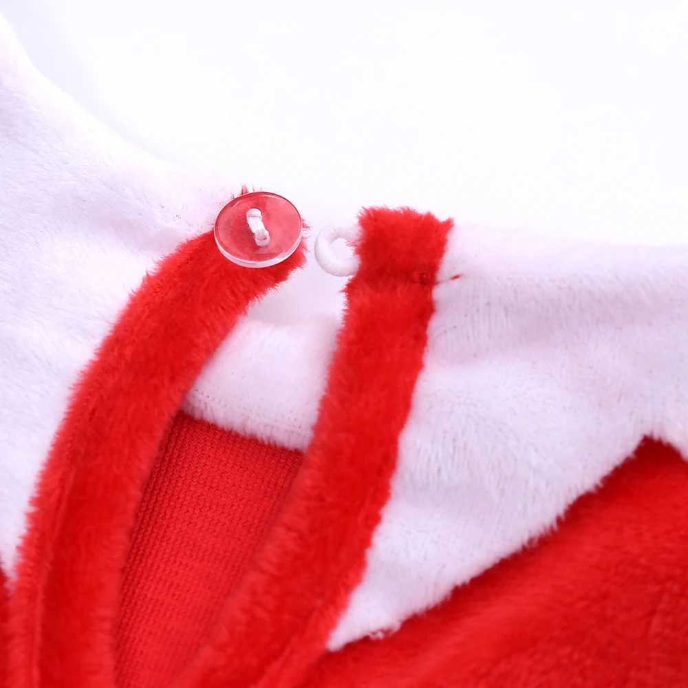 Теплая зимняя одежда красного цвета с длинными рукавами для новорожденных; Рождественские комбинезоны для малышей