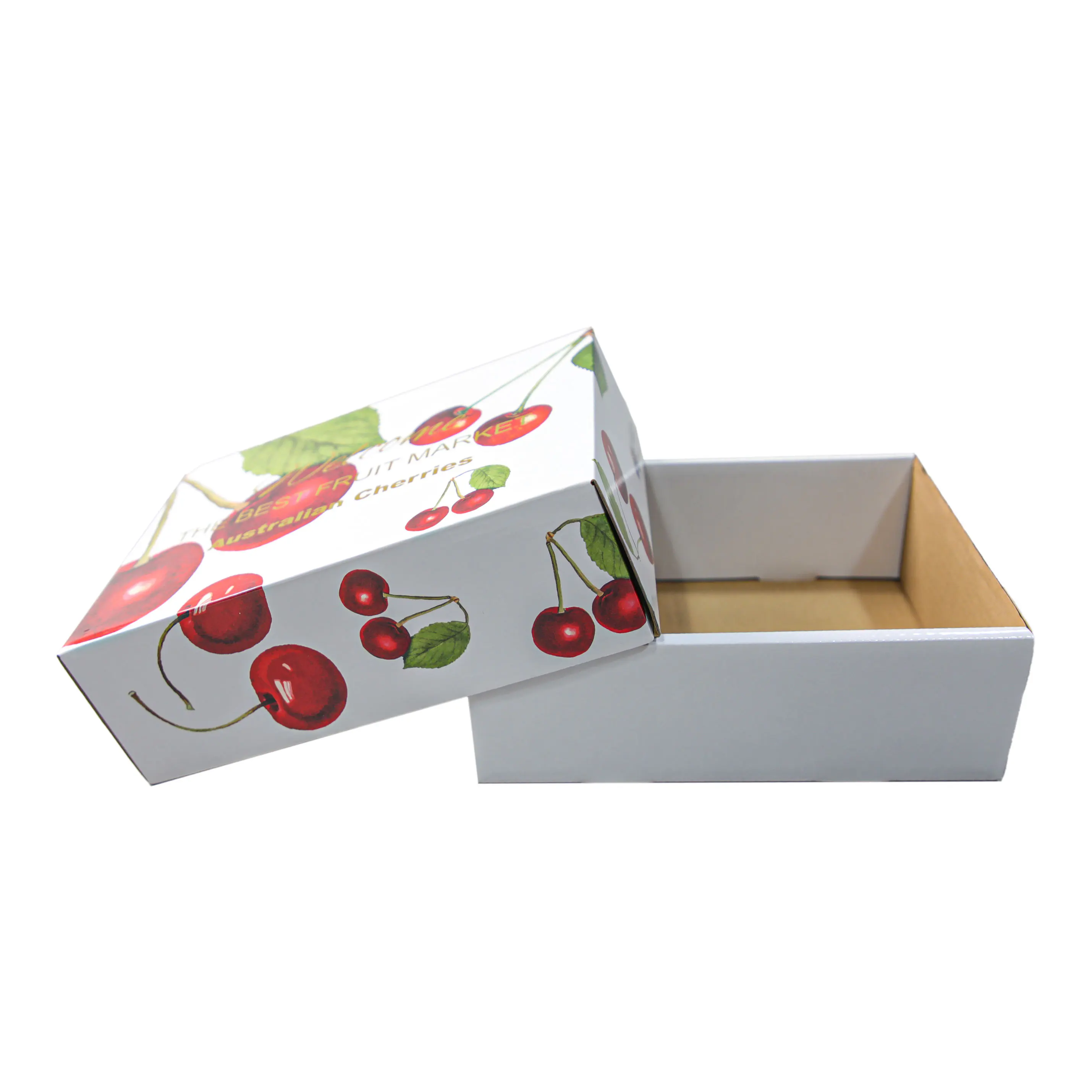 Wholesale Recycle Custom Printed Corrugated Cardboard Paper Fruit Shipping Carton Cherry Fruit Packaging Box