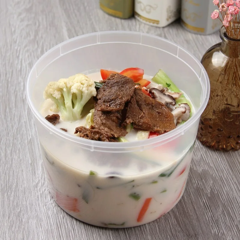 64 Oz Deli Containers With Lids Half Gallon Round Clear Food Storage