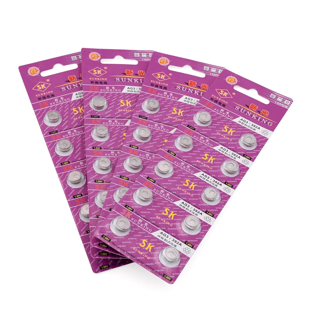 Sunking Button Cell Battery 1.5V 392A LR736 LR41 AG3 Coin Cell Batteries