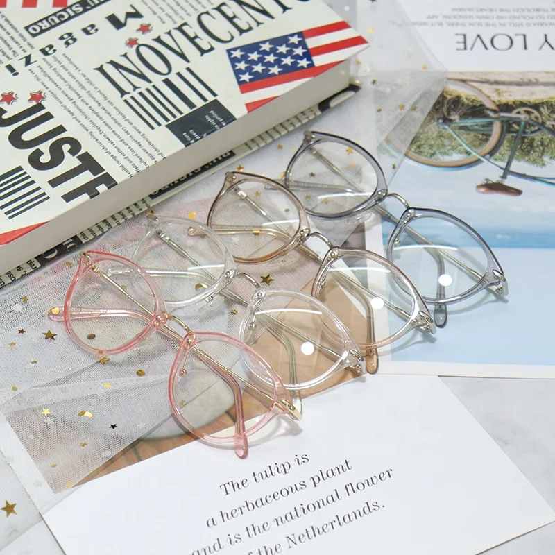 Anti Blue Light Computer Glasses Spectacles Round Metal Clear Glasses Male Female Transparent Eyeglasses Frame Optical Spectacle