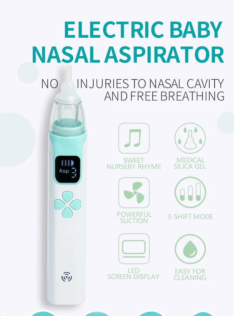 New arrive baby nasal aspirator nose cleaners usb rechargeable Silicone Adjustable Suction Low Noise nasal aspirator for baby