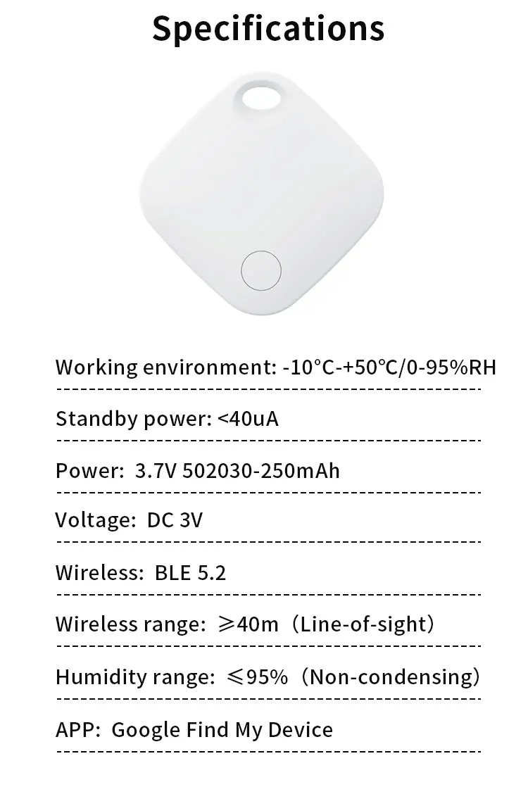 RSH Android Tag OEM Your Logo Google Find My Device Tracker Smart GPS Locator Type C Rechargeable Key Finder for Google Find Hub manufacture