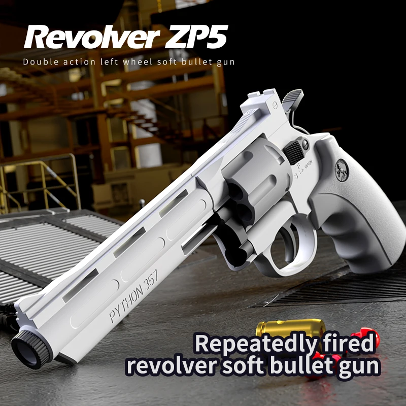 Latest Design ZP-5 for Toy Gun for Boys Soft Shell Left-Wheel Firing Linkage Chambered Smash Cannon Juguetes Revolver Model