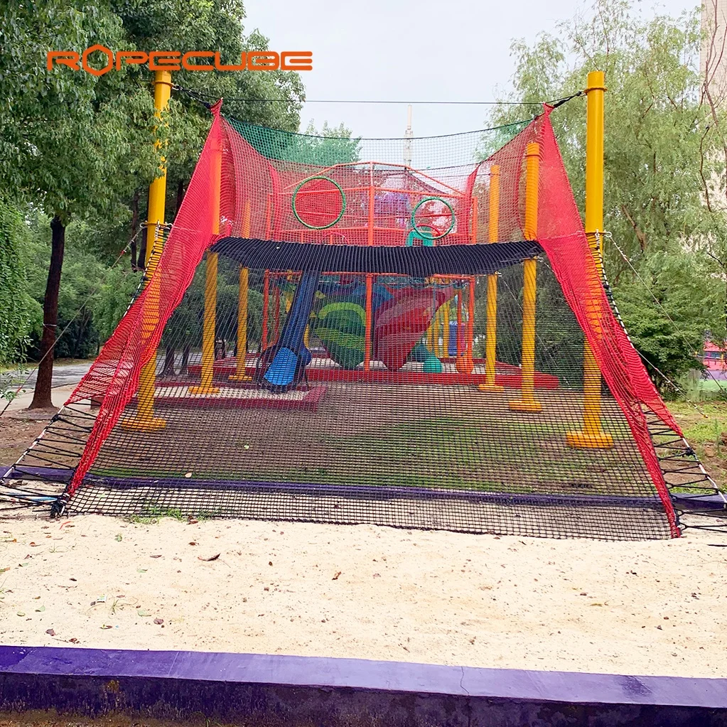 Ropecube Factory Customized Colorful Rope Spider Web Playground Outdoor Fitness Equipment for Children Climbing Play Set
