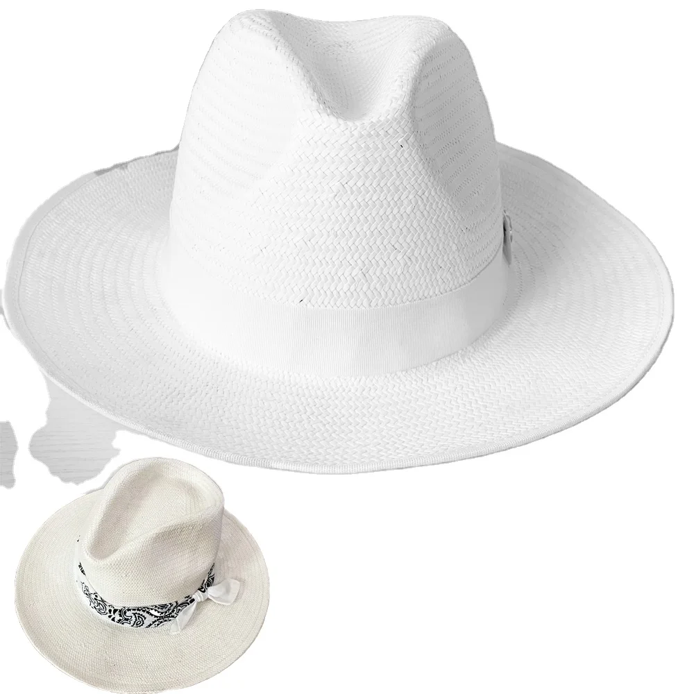 Wholesale Popular Morocco Straw Hat with Floppy Applique