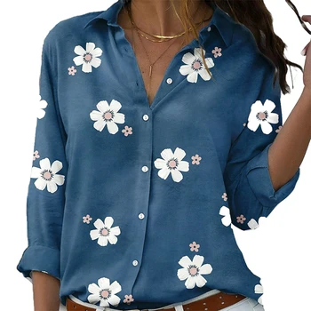 Cross-border 2023 Europe and the United States foreign trade women's long-sleeved shirts Amazon SmarTone hot fashion printing la