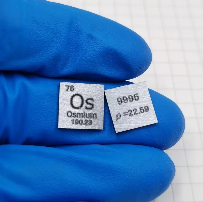 10x10x1mm Osmium Metal Sheet - 99.95% Purity for Element Collections