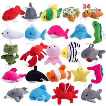 3 inch Stuffed Sea Animal Bulk 24 Pcs Mini Sea Animal Plush Toys  For Kids Birthday Party stuffed animal toys