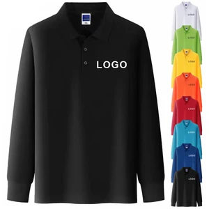 High Quality Summer Breathable Long Sleeve for Polo Shirt Custom Logo Personal Group Print Embroidery Knitted Cotton Personal