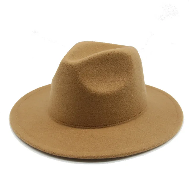 Wool Vintage Solid Fedora Panama Hats 