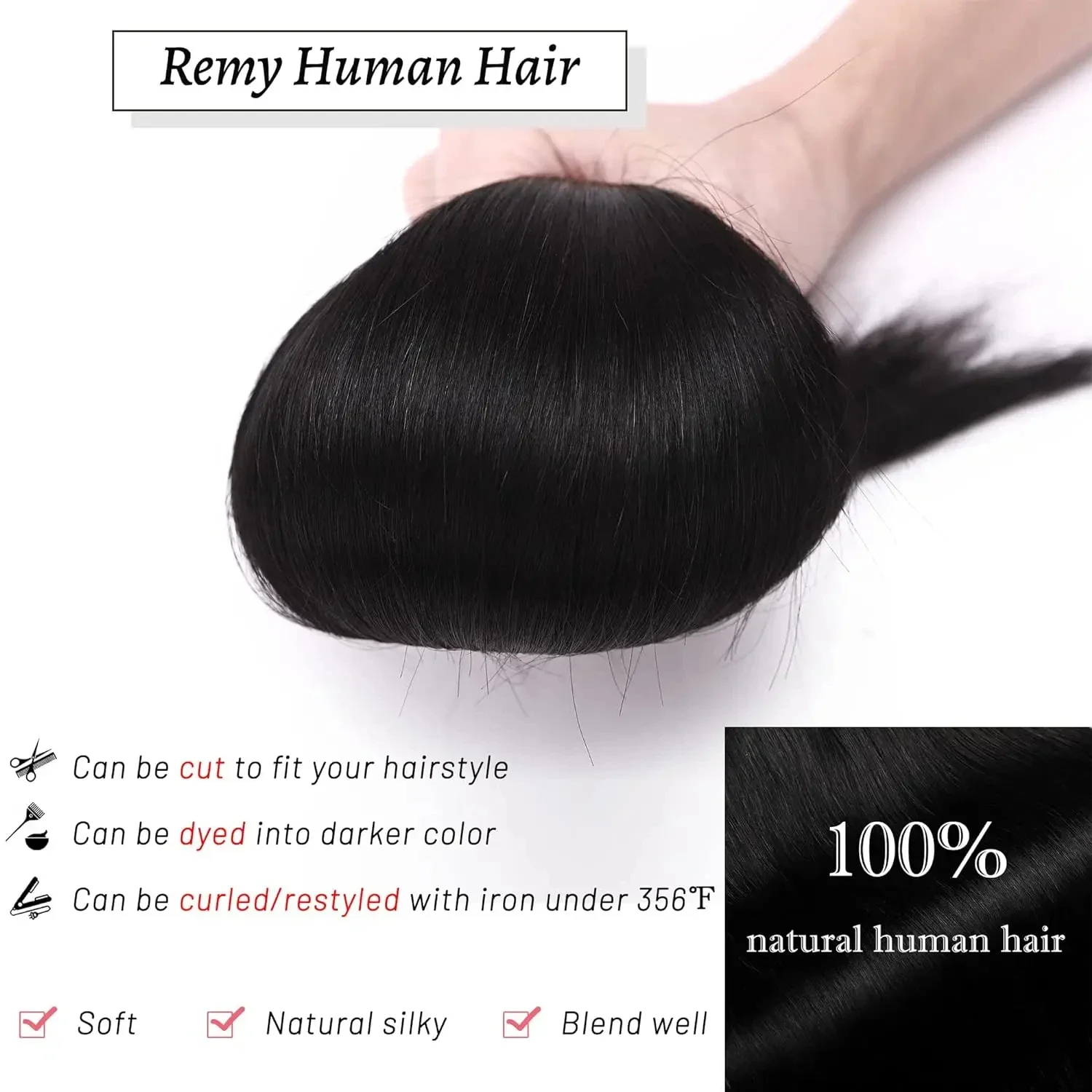 Extension per capelli umani brasiliani Remy con clip, set da un pezzo, lisci naturali, testa intera_voghion.com