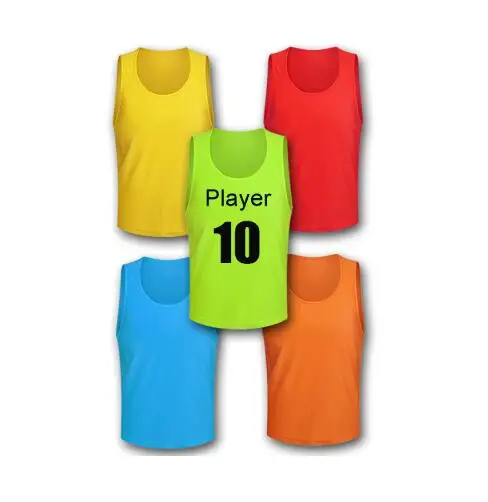 Manufacturer Custom Printing Mesh Sports Vest Soccer Vest 100% Polyester Training Football Bibs for Kids and Adult