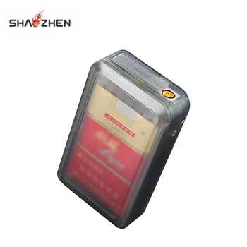 Wholesale Cigarette Case Pack 20 Custom Personalized Engraved Waterproof Portable Smoking Case With USB Charging Lighter