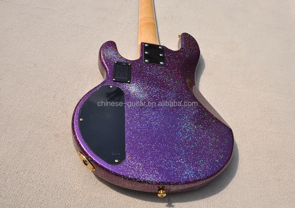 Purple 5 String Electric Bass Guitar with Rosewood Fretboard - OEM