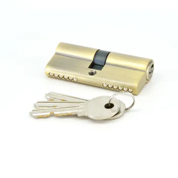 60mm double open Solid anti drill security Door Lock Cylinder with anti brass finish