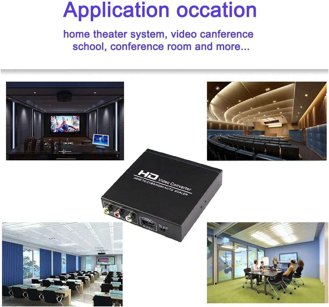 HDMI to HDMI Converter AV CVBS RCA Composite Video to HDMI Converter Adapter Coaxial 3.5mm Audio Support Full HD 1080p