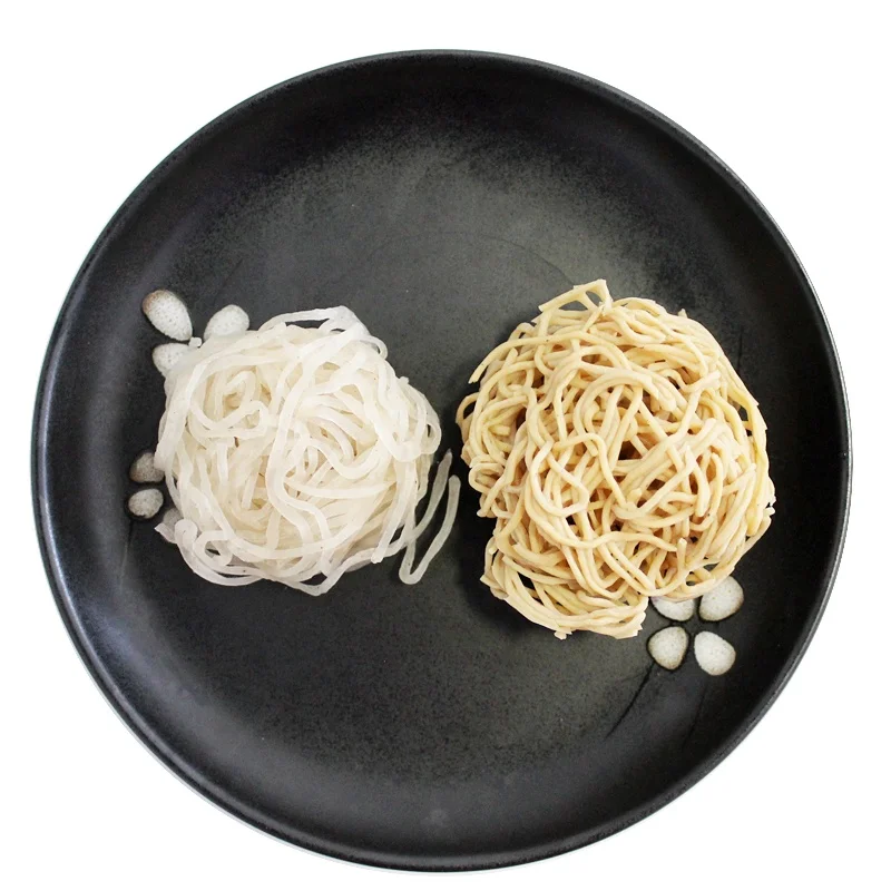 Gluten fee zero calorie chinese made dry noodles shirataki konjac konnyaku fettuccine