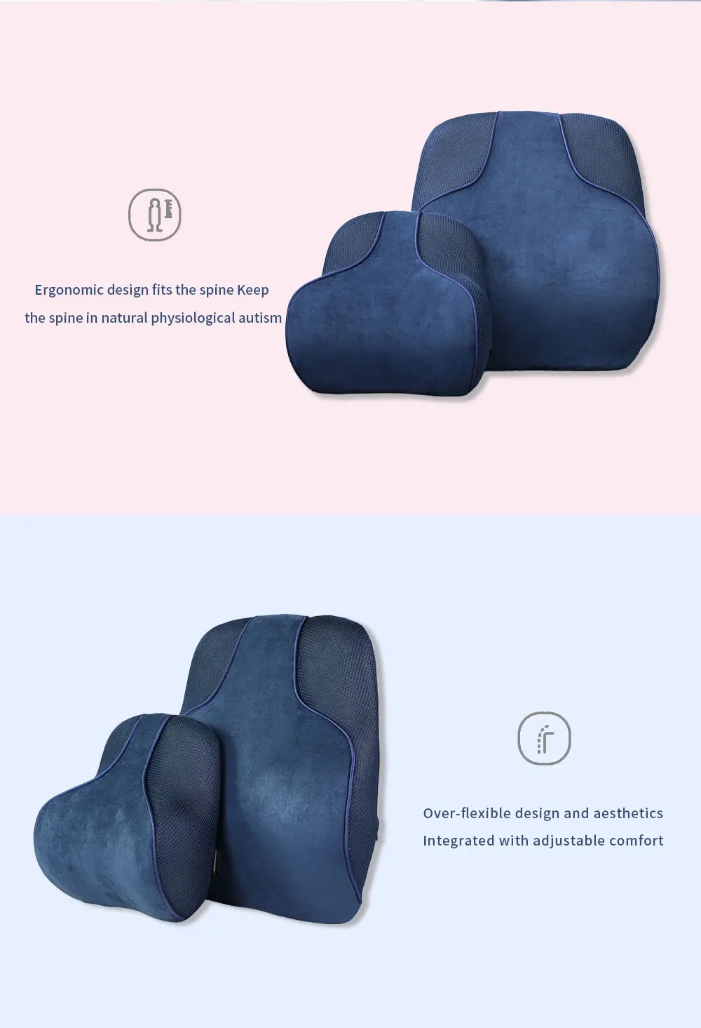 2022 Car Neck Headrest Memory Foam Pillow For Neck And Lumbar Back