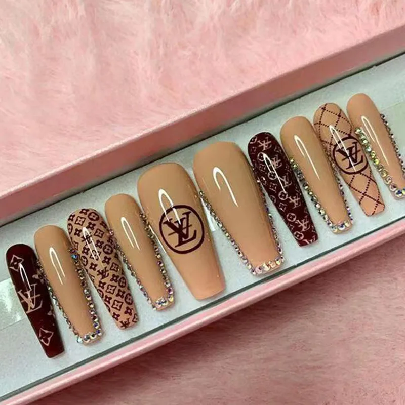 LV PRINT NAILS PRESS ON NAILS