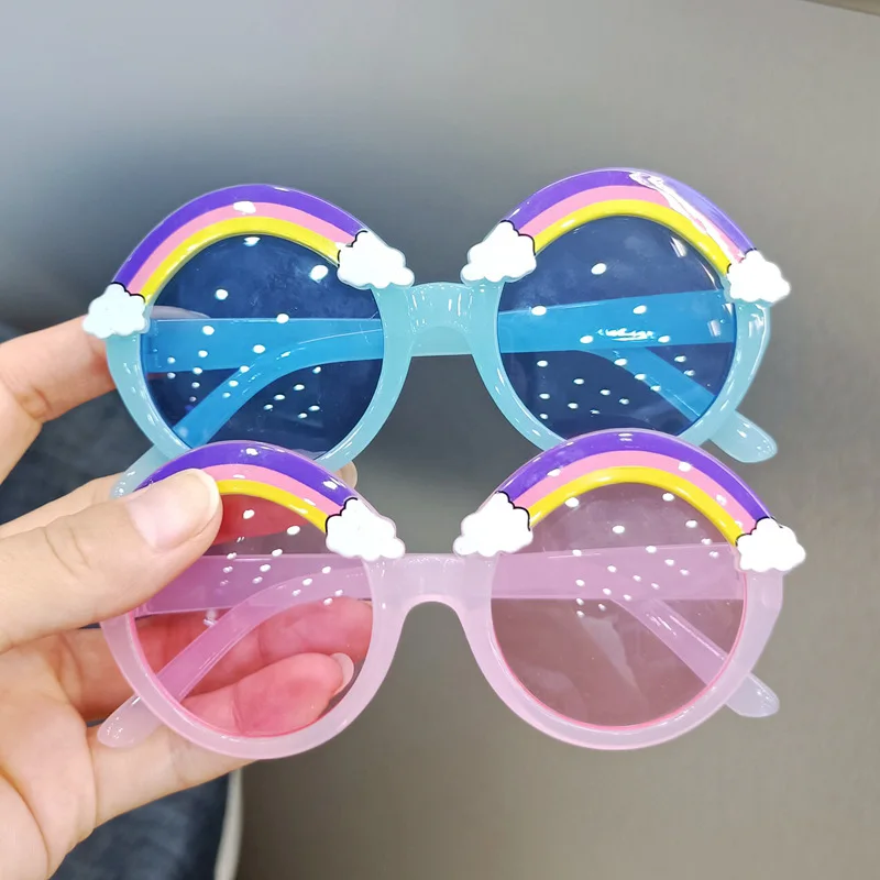 Children's Jelly Rainbow Sunglasses Cute Round Frame Ocean Piece Kids  Sunglasses Fashion Baby Sunglasses UV400