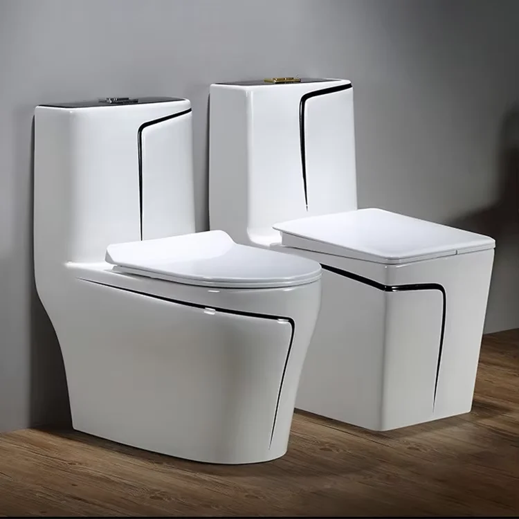 New design modern toilets Bathroom simple ceramic toilet one piece floor mounted dual flush toilet supplier