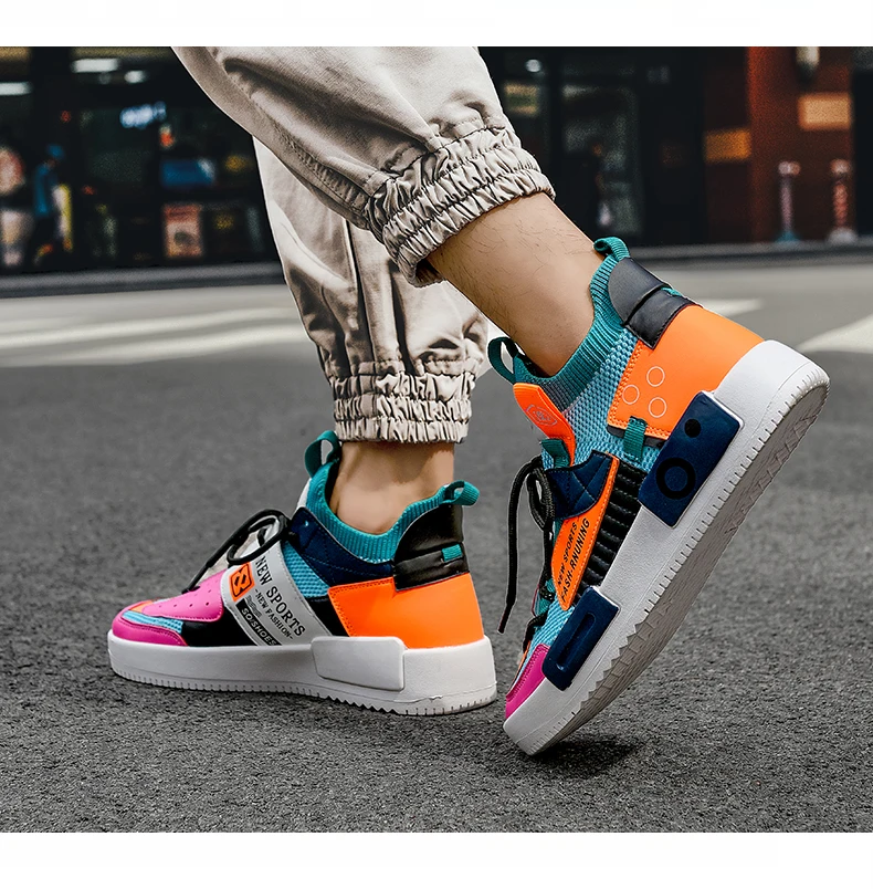 Men Sports Shoes Comfortable Trend Man shoes new arrivals 2020 Non-slip Walking Shoes Fashion High Top Man Sneakers