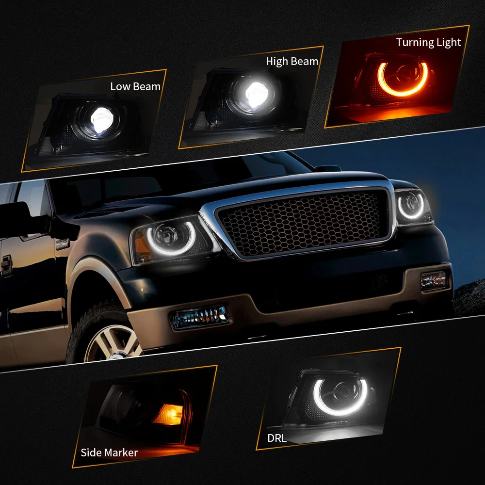 D0T Led Projector Headlights for 2004-2008 Ford F150 Accessories Led Lights for Ford F 150 Raptor 06-08 Lincoln Mark LT Parts