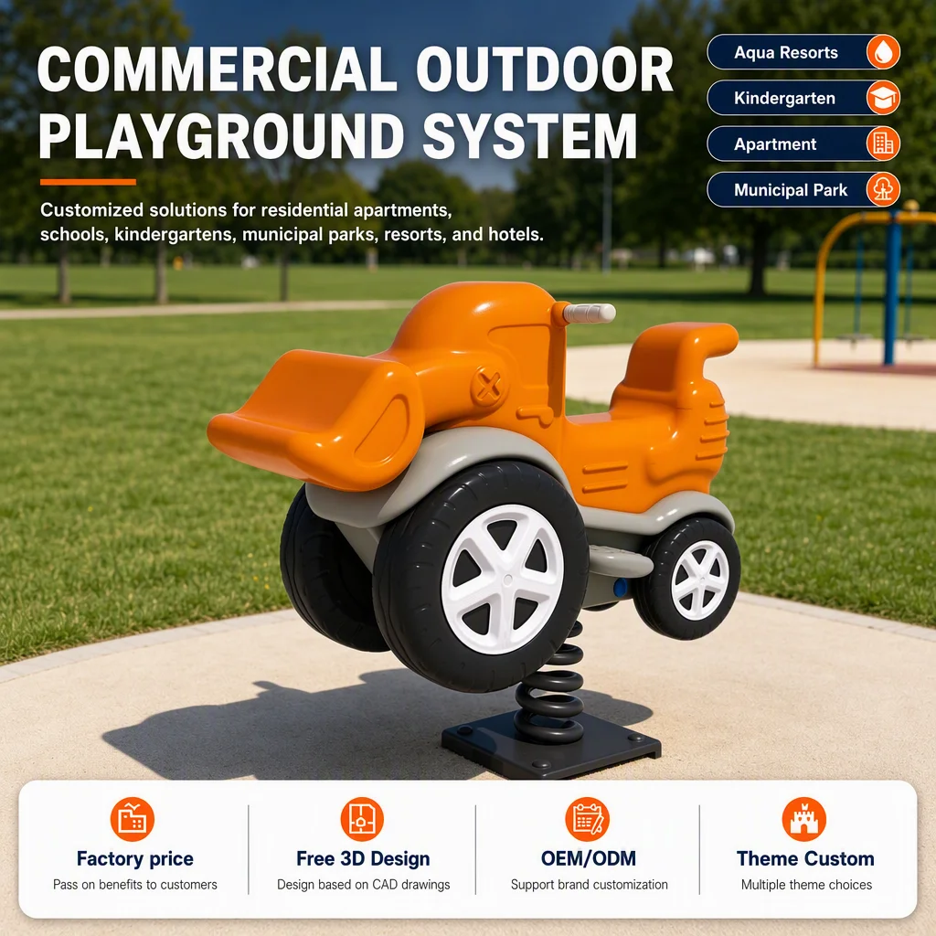 Heavy Duty Outdoor Rocking Horse Kids Spring Ride On Toy Playground Equipment Galvanized Steel CE ASTM Certified OEM Wholesale