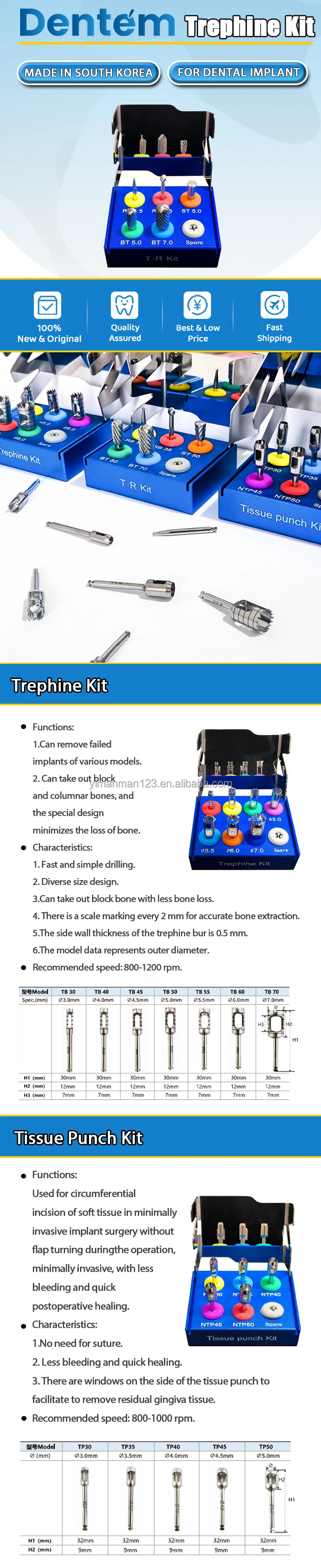 Dentem T/R Kit Dental Implant Kit for Sinus Approach Surgery and Bone Leveling Dental Instruments Original From Korea details