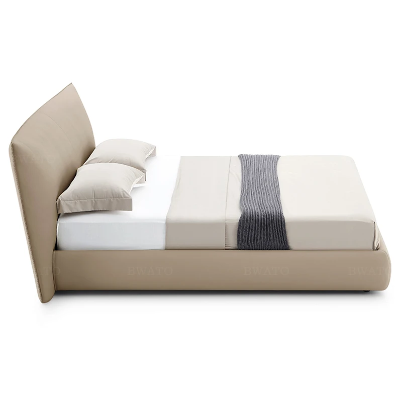 Purelyfeel Down Soft By Leather Bed Master Bedroom Double Bed Italian Minimalist Modern Light
