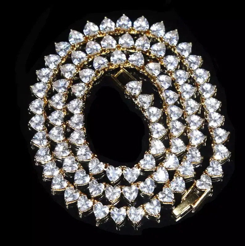 New Arrival Heart Tennis Zircon Pendant Shiny Choker Jewelry ...