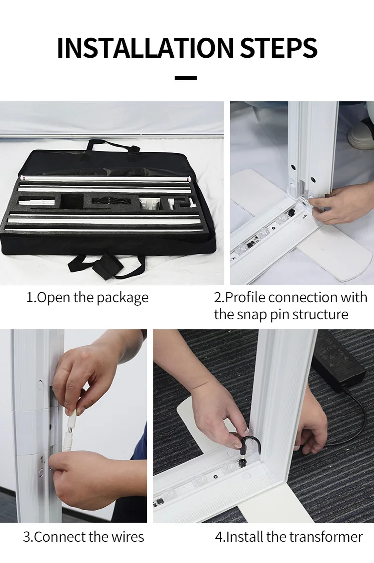 Portable Customized Size Trade Show Equipment Aluminum Expo Fair Exhibition Booth Design Light Box supplier